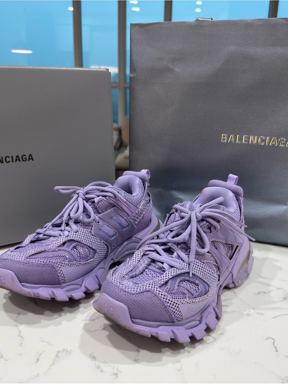 Balenciaga Lavender Track-Style Women's Sneaker